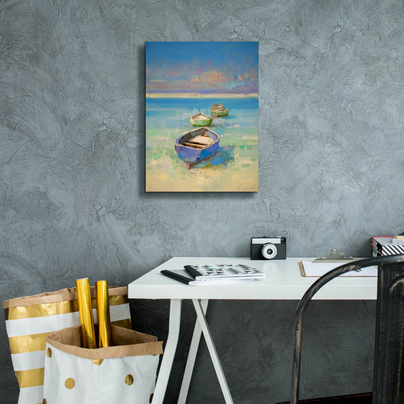 Art mural sur toile Breakwater Bay «Caribbean Beach» par Vahe Yeremyan, H 16 po x l 12 po x P 0,75 po