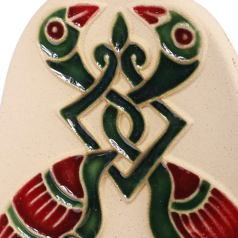 Aimant en céramique Novica, Beige / Rouge / Vert