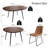 5 - Pieces Modern Kitchen Dining Set, 43'' to 59'' Extendable Dining Table Set with 32.8"H Upholstered Dining Chairs for 4 Person(1 Table 4 Chairs)-118554291-118554294