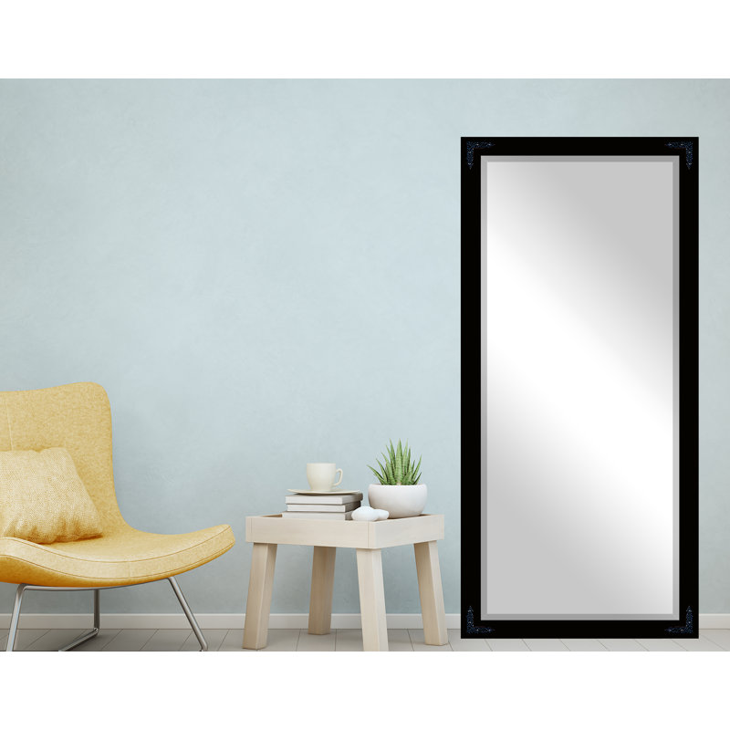 Heavner Wood Flat Mirror, 70.5" H x 30" W, Black