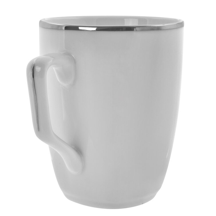 10 Strawberry Street White Ceramic Latte Mug, 16 Oz.
