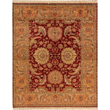 Hand-Knotted High-Quality Red and Gold Area Rug