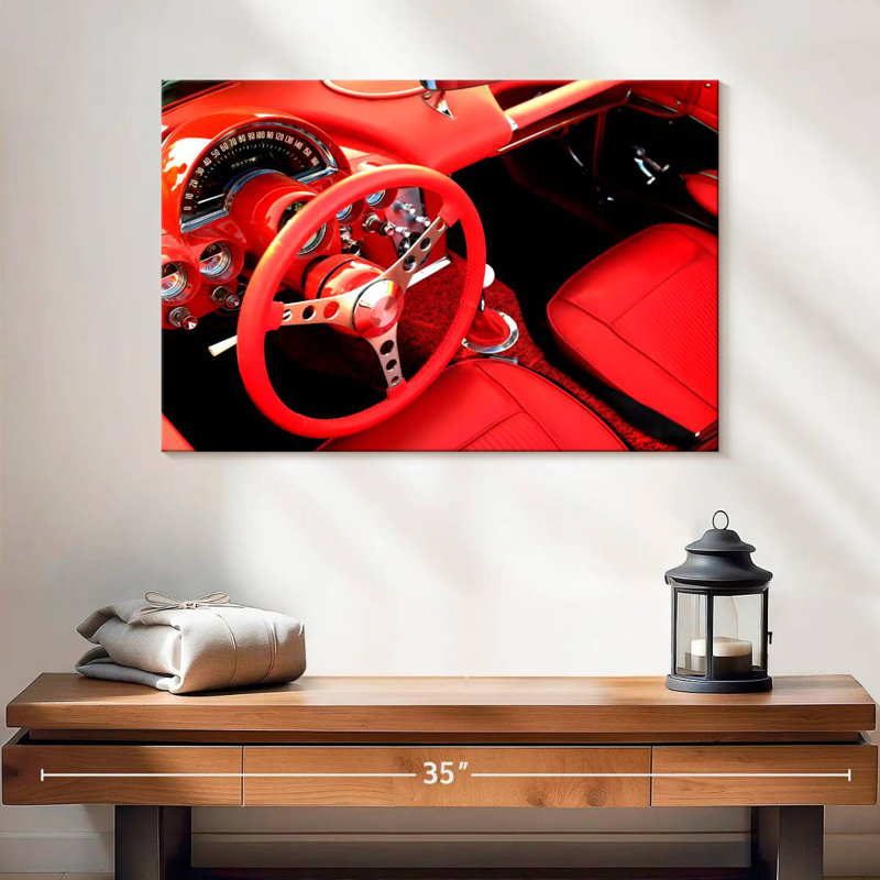 Mehar Sports Car Red Interior, 32" H x 48" W