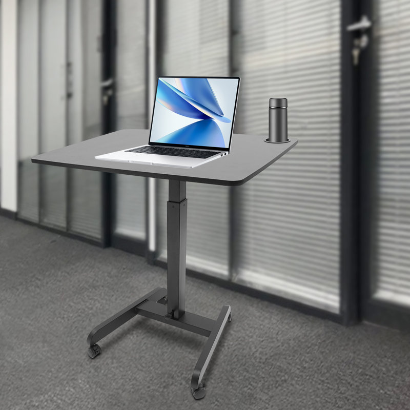 Torenzo Adjustable Metal Base Standing Desk, Black, 30" H x 31.5" W x 20.5" D