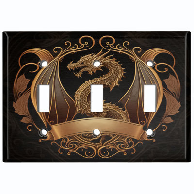 Plaque murale 3 lumières Dragon Crest
