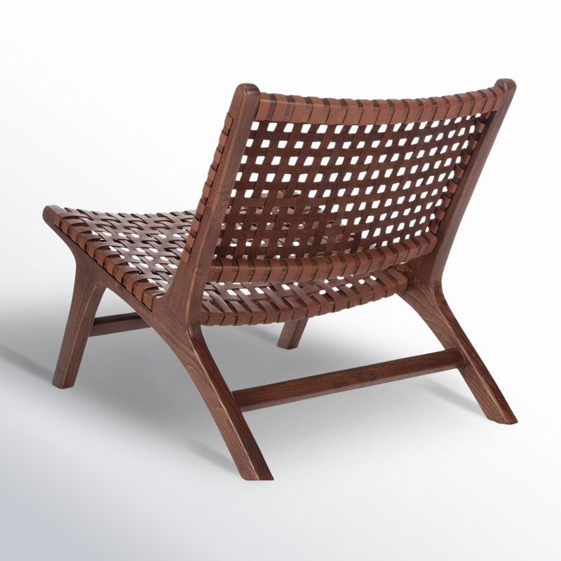 Chaise d'appoint en cuir Denman, Cuir véritable cognac / brun
