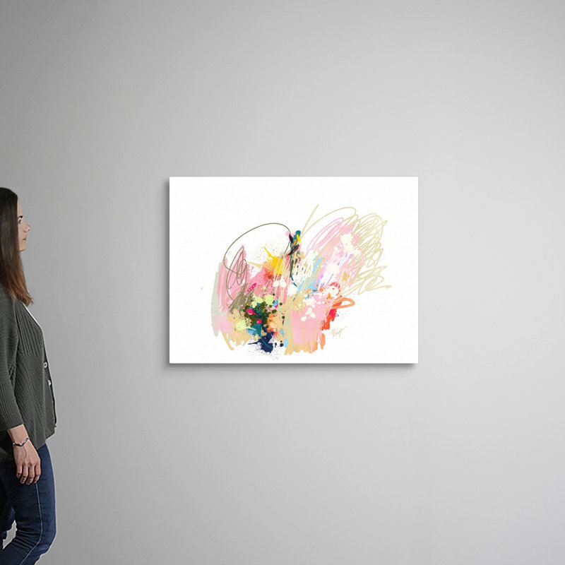 Reproduction d’art sur toile, "Pink abstract" par niya Christine, H 30 po x l 40 po x P 1,25 po, Toile tendue