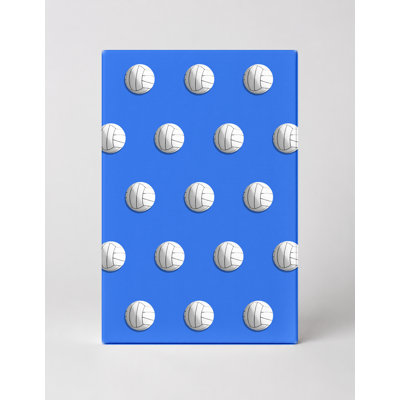 Motif de volleyball sur fond bleu - Portrait, art mural sur toile