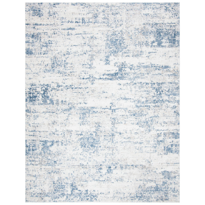 Tapis abstrait Grandview 700 Performance, Rectangle 9 pi x 12 pi, Light Blue/Ivory