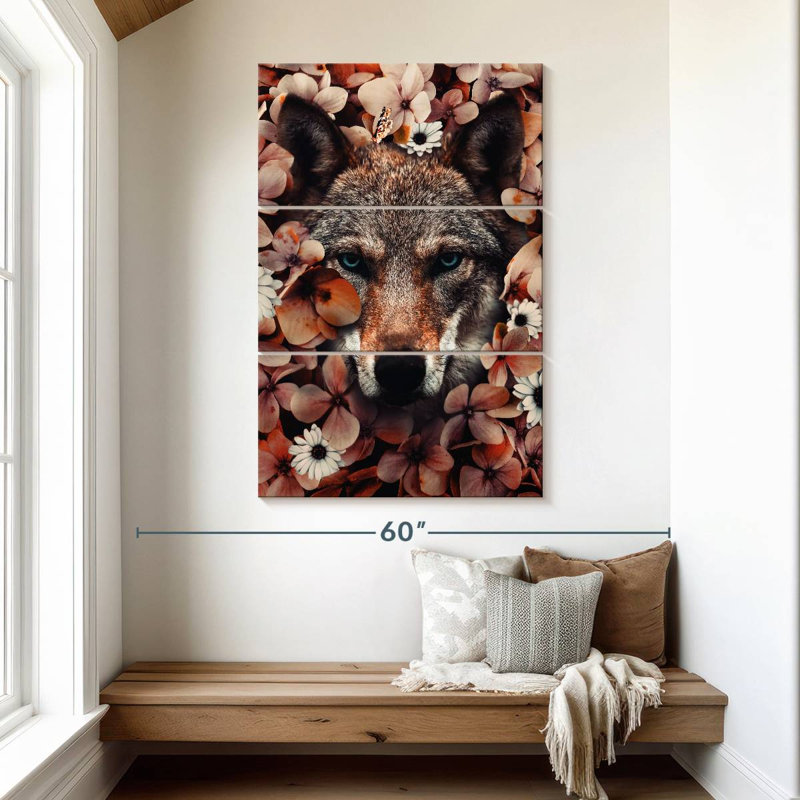 Botanical Wolf, 50" H x 32" W