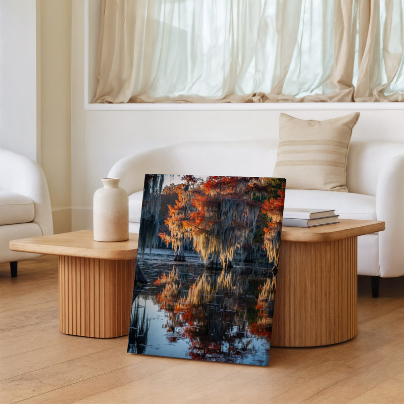 Reproduction d'art sur toile, "Une scène de marais tranquille au crépuscule", H 40 po x l 30 po