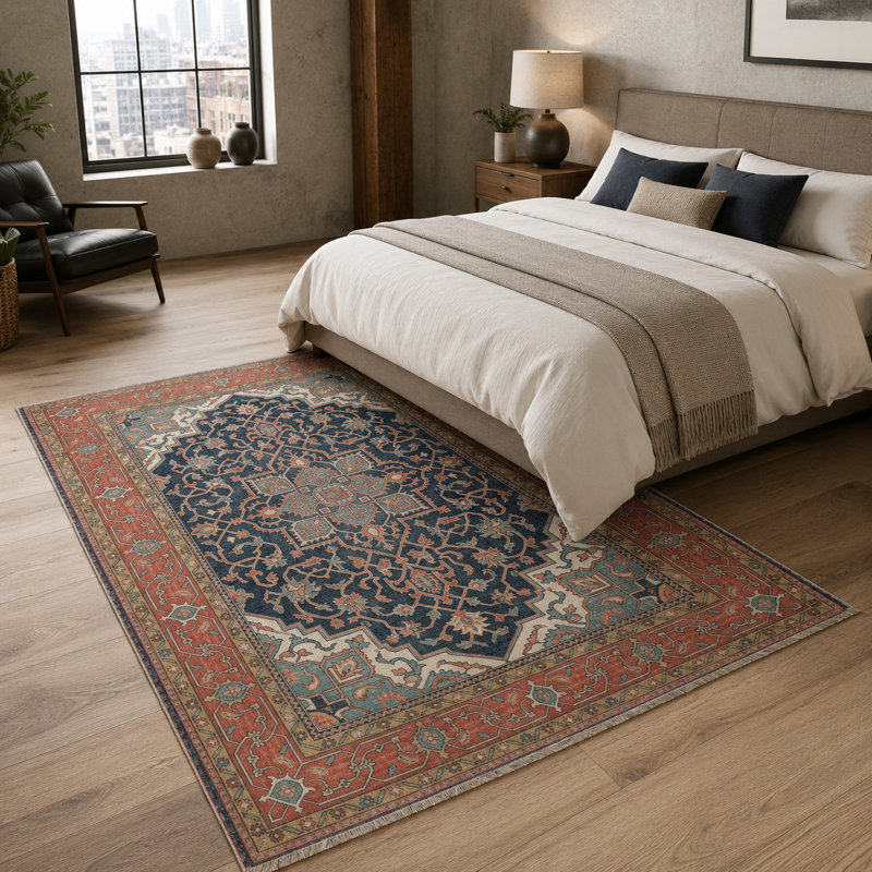 Vintage Look Cotton and Chenille Flatweave Area Rug, 200 x 300 cm