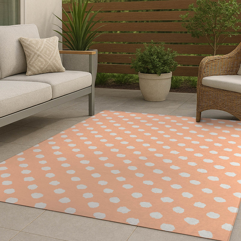 Tapis d'extérieur antidérapant Grunge Dot, Rectangle 4pi x 6 pi