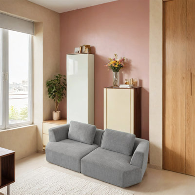 Extra-Large Two-Seater Chenille Fabric Sofa