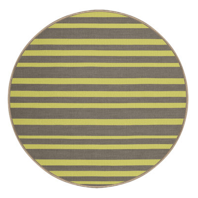 Tapis brun à rayures horizontales lavable à la machine
