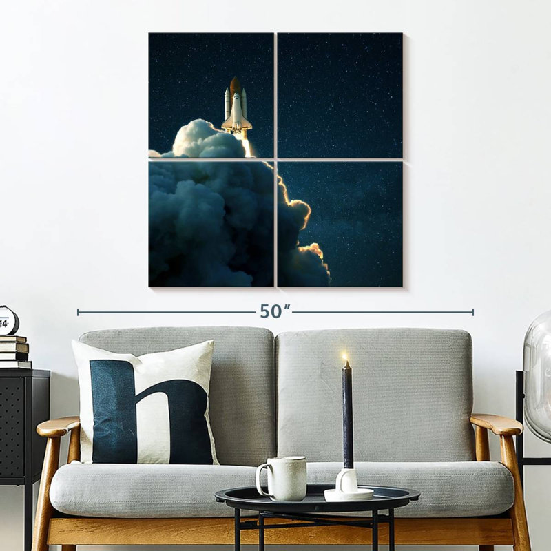 Oberle Starry Space Shuttle Launch, 32" H x 32" W