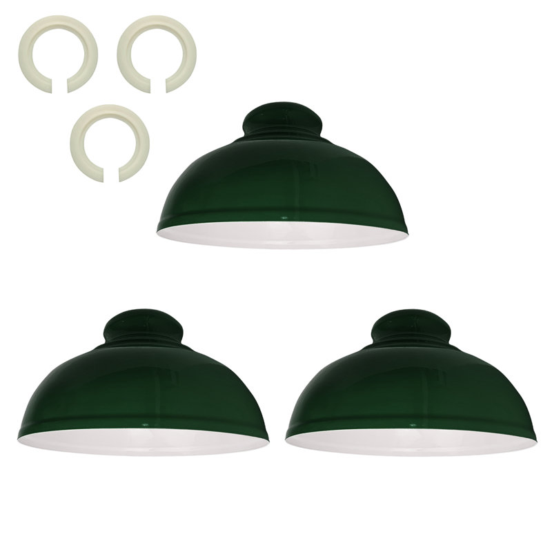 Trabelsi 17cm H Metal Dome Lamp Shade, Green