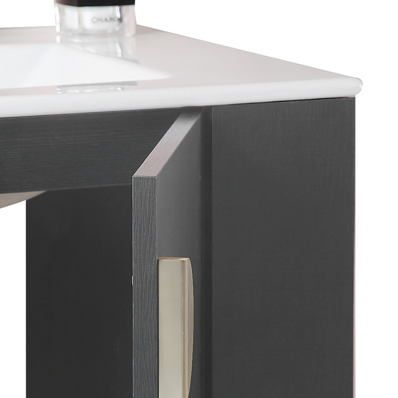 30" Bathroom Vanity With Sink, Black, Gold