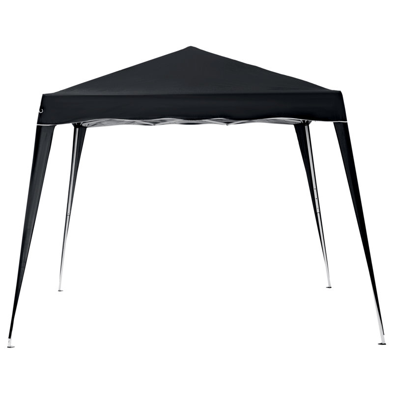 3 X 3m Pop-up Gazebo Tent, No Tool Setup, 210d Silver Coated Oxford Canopy, Powder-coated Steel Frame, 4 Guy Ropes & 8 Ground Stakes, Portable Carry Bag, Outdoor Shelter For Garden Patio Party, Black