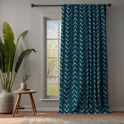 Boho Design Room Lined Decorative Single Panel Curtain