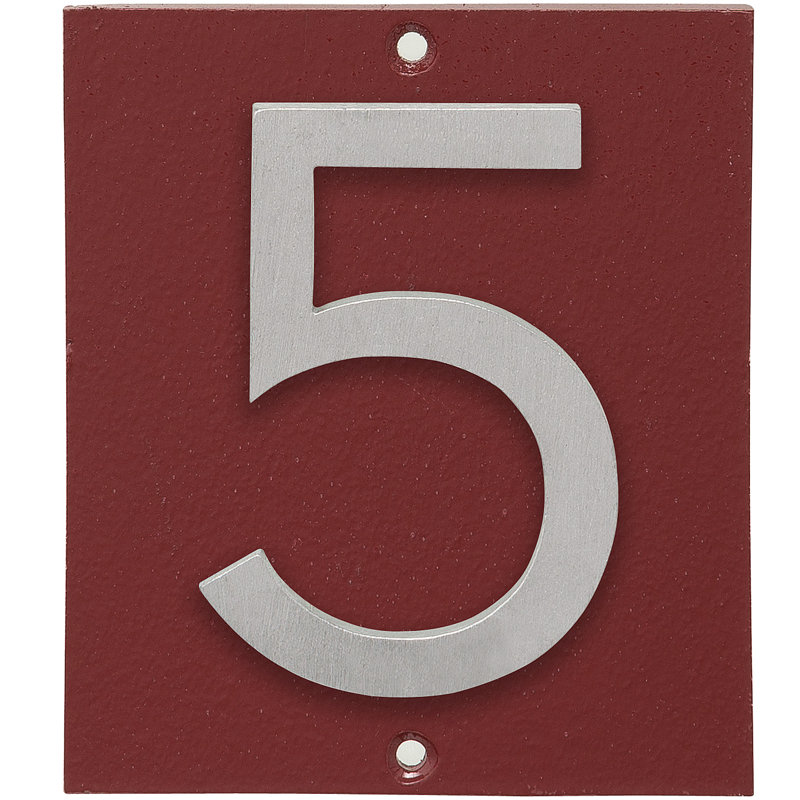 Floating 1-Line Wall Address Plaque, Roman Bronze, Brushed Aluminum, Yes