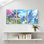 Paysage et nature, fleur de cerisier, montagne, reflet, ciel, oiseaux, jardin d'eau, ensemble de 3 impressions sur toile