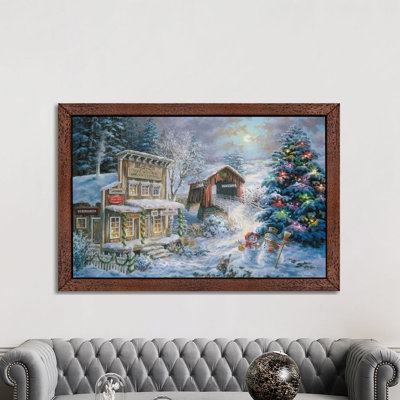 Country Shopping by Nicky Boehme - Floater Frame Painting on Canvas