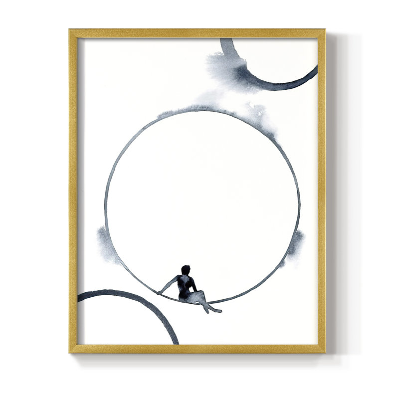 «Woman in the Moon II», reproduction encadrée - bois massif, Or, H 14 po x l 11 po