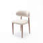 Ensemble de 4 chaises d'appoint de style campagnard, revêtues de chenille avec structure en métal, de couleur beige, taille compacte pour la salle à manger de cuisine