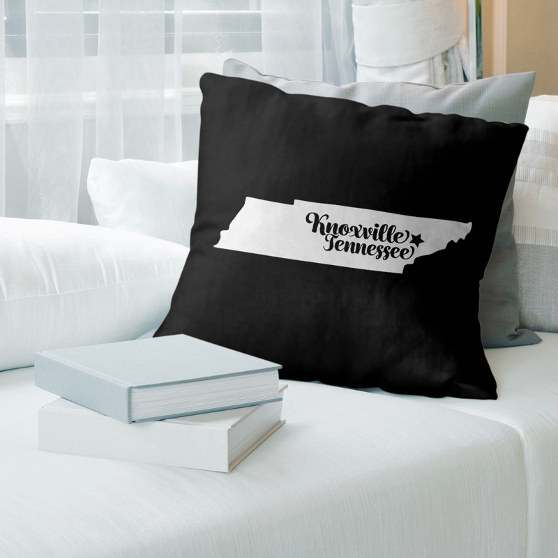 Pillow, 16" x 16", Black, Knoxville