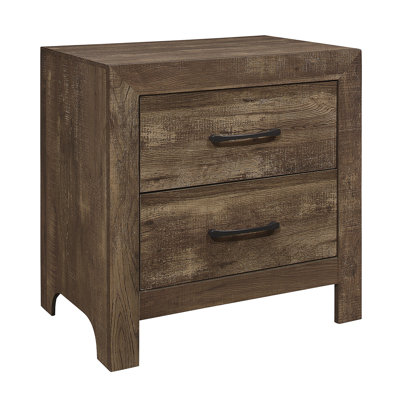 Simple Look Rustic 1Pc Nightstand Of Drawers Metal Hardware Bedroom Furniture