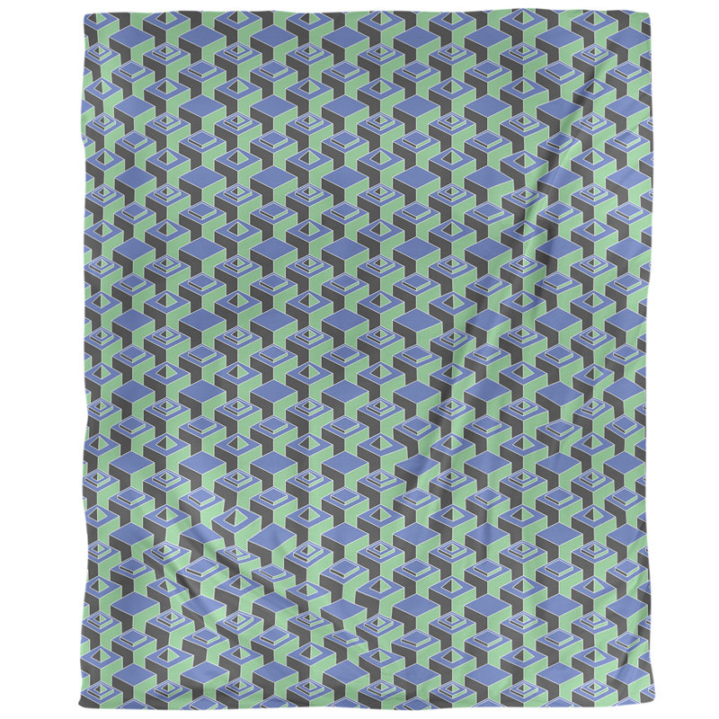 Housse de couette simple à motif de gratte-ciels foncés, Housse de couette pour très grand lit, Bleu/vert, Microfibre