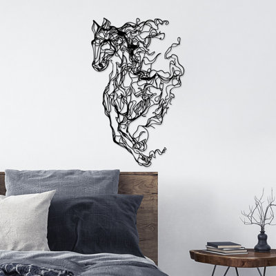 Stylish Black Decorative Metal Wall Accessory, 16.1 x 25.9 inches | 100% Metal Construction, Thickness: 0.06 inches | Lightweight at 0.95 lbs, Easy Wall Mounting | Perfect for Modern Home Decor & Art Displays
