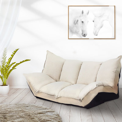 Cortlan Convertible Floor Sofa, Adjustable Reclining Lazy Lounge Chair