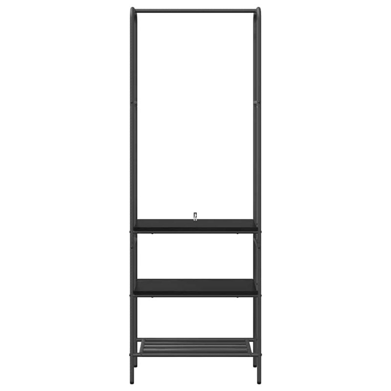 Clothes Rack With Shelves With Shelf 60 X 30 X 171 Cm, Black Oak