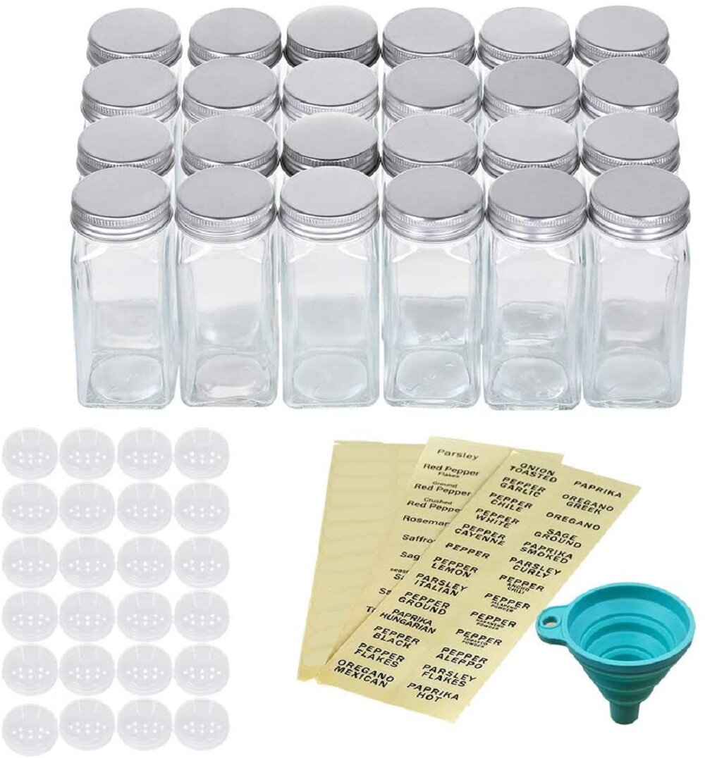 Prep & Savour Set of 48 Spice Jars with 428PCS Pre-printed Mark Labels &  Reviews