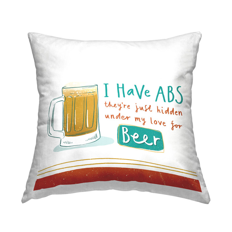 Coussin décoratif «Funny Beer Expression» par Courtney Morgenstern