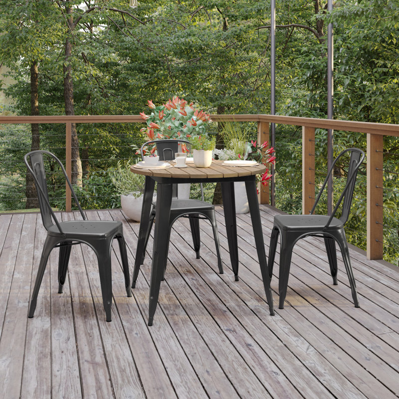 Table de restaurant Graciana, Plateau noir / structure noire, L 30 po x L 30 po