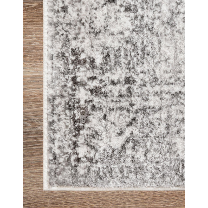 Brandt Floral Area Rug, Rectangle 9' x 12', No, Gray