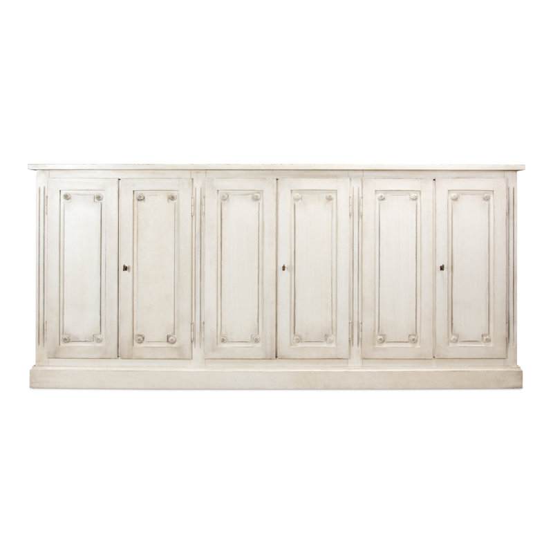 Pagnano 96'' W Solid Wood Sideboard, White/White