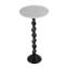 Luvia 12 in. W Round Marble and Metal Side Table
