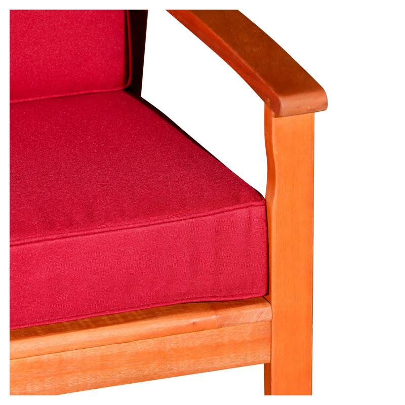 Causeuse eucalyptus avec coussins, huile naturelle, bourgogne
