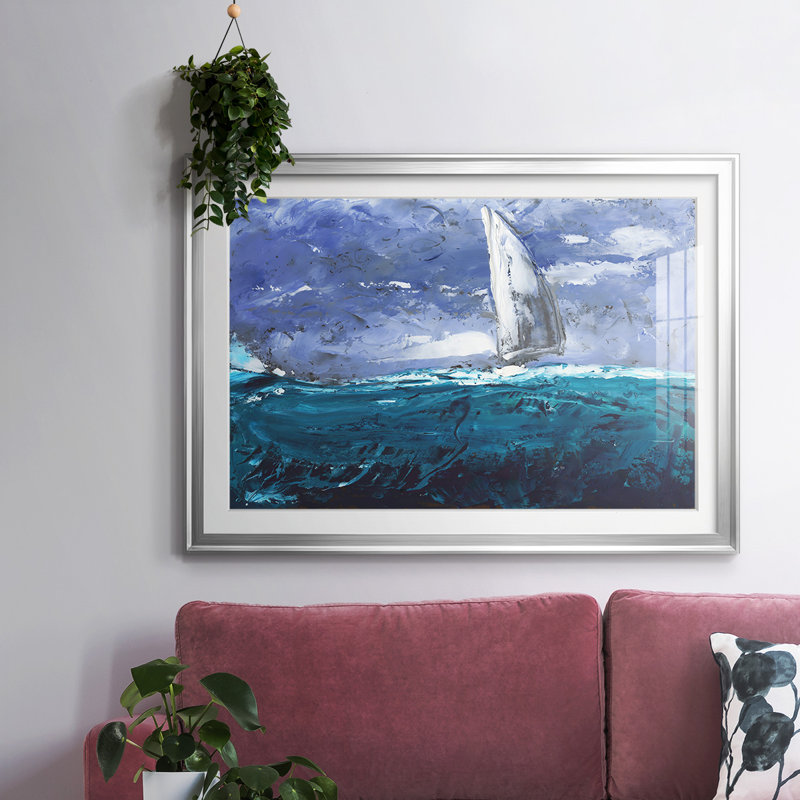 «Sail Ho I», reproduction d'art encadrée, Argent, H 15 po x l 21 po x P 1,5 po