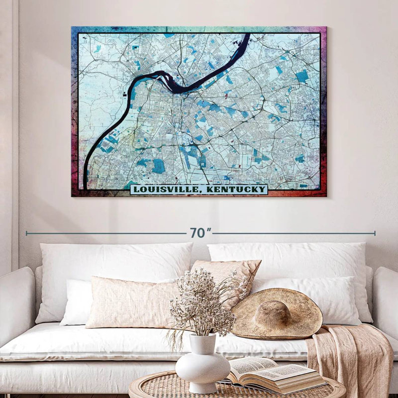Carte de la ville de Aliaz Louisville, H 34 po x l 51 po