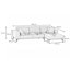 Riviera 4 Seater Corner Sofa, Fabric, 286cm Modern L-Shaped with Metal Legs-418821127-404754979