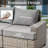 Canapé d'extérieur en rotin tissé avec table de bout lumineuse et fauteuil pivotant-102744627