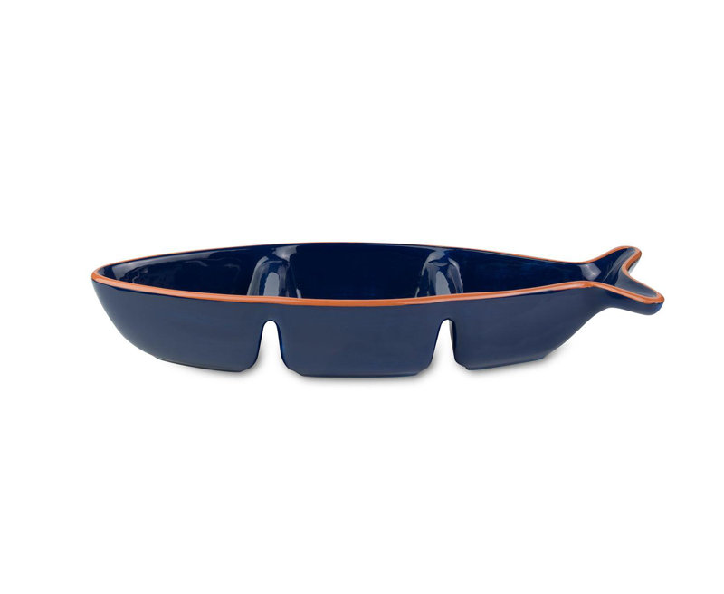 Bol divisé en forme de poisson Euro Ceramica, 16"