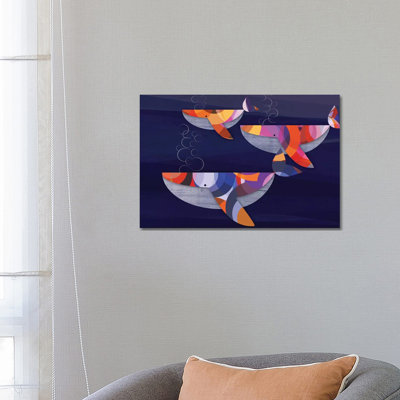 Whales by Chhaya Shrader - Wrapped Canvas Print