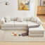 Canapé modulaire en L 3 places en velours côtelé avec coussin de siège à double couche pliable pour canapé d'appoint-1923257111