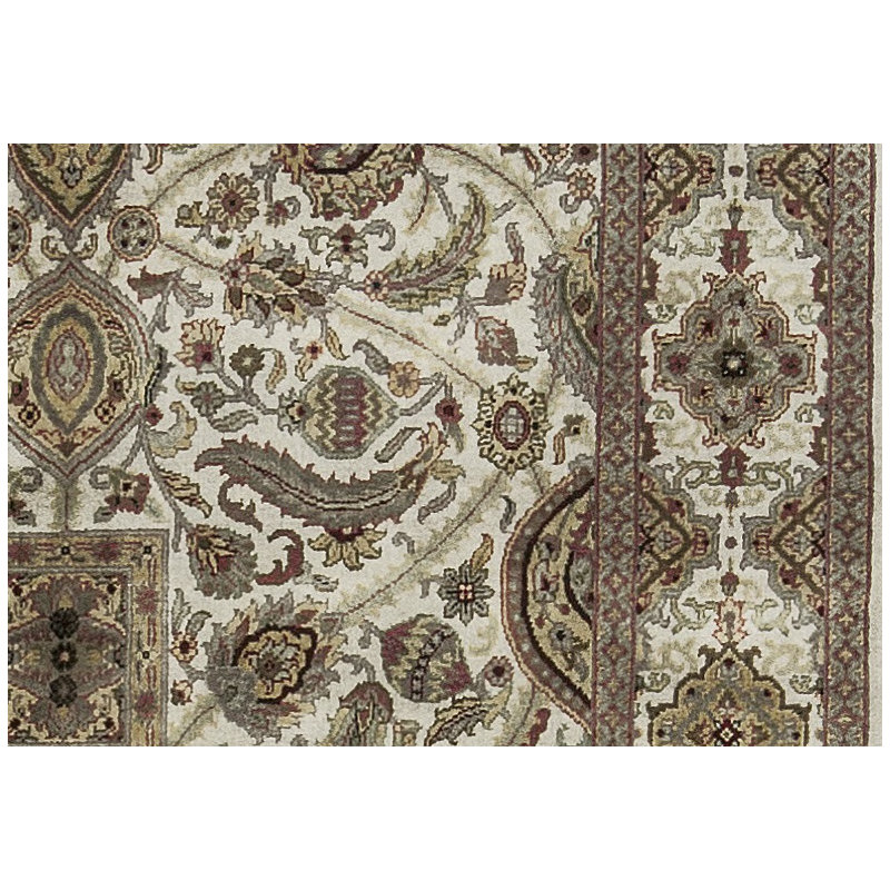 Magnolia Wool Oriental Area Rug in Beige/Brown